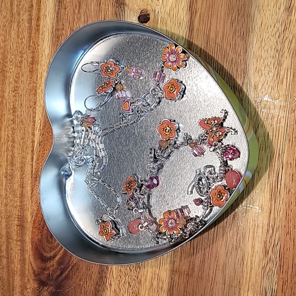 Brighton Cote D'Azur PINK Butterfly & Flowers Bracelet Earrings and Necklace Set - Picture 3 of 8